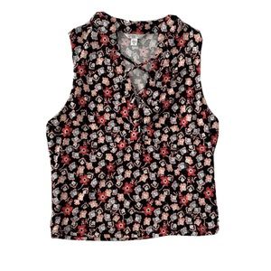 GUESS Floral Cutout Top